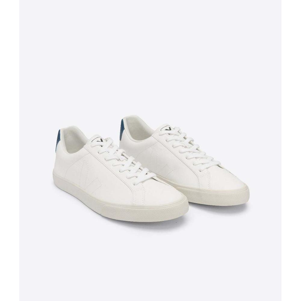 White/Blue Men's Veja ESPLAR CHROMEFREE Shoes | AU 194QMA